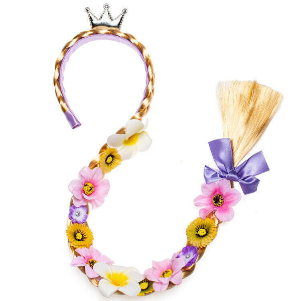 Flickor Rapunzel Sofia Prinsessa Tutu Klänning Barn Sagokostym Cosplay Party Only Braid1 One Size