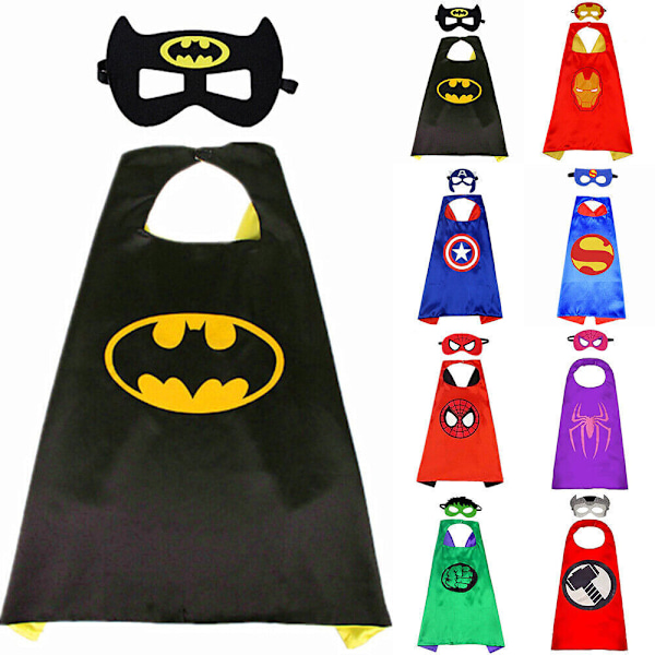 Superhjältekappa och maskeradklänning Temafest Fancy Capes Cosplay Kostym Barn Pojke C