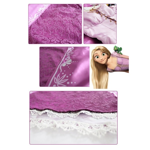 Vuxen Rapunzel Cosplay Kostym Kläder Halloween Karneval Party Aftonklänning M