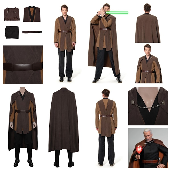 Star Wars Tales Of The Jedi Greve Dooku Cosplay Kostym Halloween Komplett Dräkt Men M