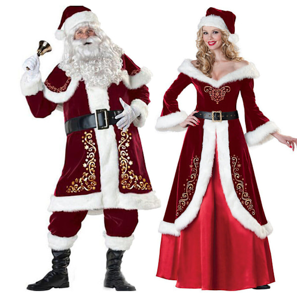 Jul Tomte Cosplay Vuxen Kostym Maskerad Party Dräkt Outfit Jul Luxury women's clothing M