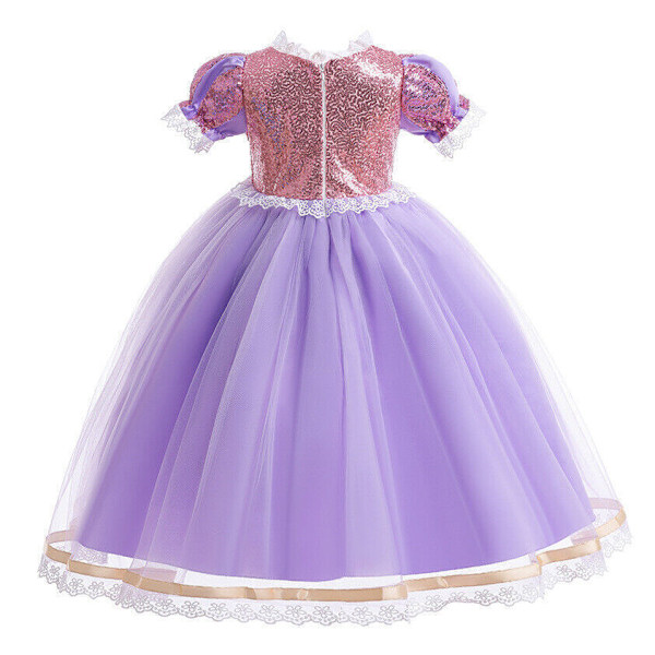 Flickor Rapunzel Sofia Prinsessa Tutu Klänning Barn Sagokostym Cosplay Party Only Braid1 One Size