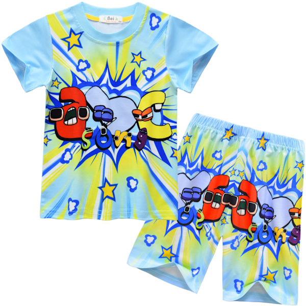 Alphabet lore Cosplay Pyjamas Set Flickor Kortärmad T-shirt+Shorts Set #91059 110cm/4-5Y