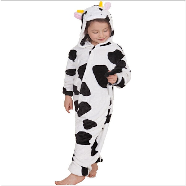 Unisex Vuxen Ko Kigurumi Djurdräkt Pyjamas Onesie Cosplay HET Kids 120CM