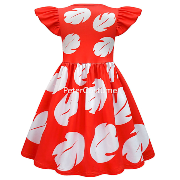 💎💎Stitch-dräkt för barn Flickor Lilo Party Cosplay Klänning Pojkar Stitch Jumpsuit NY Red 110