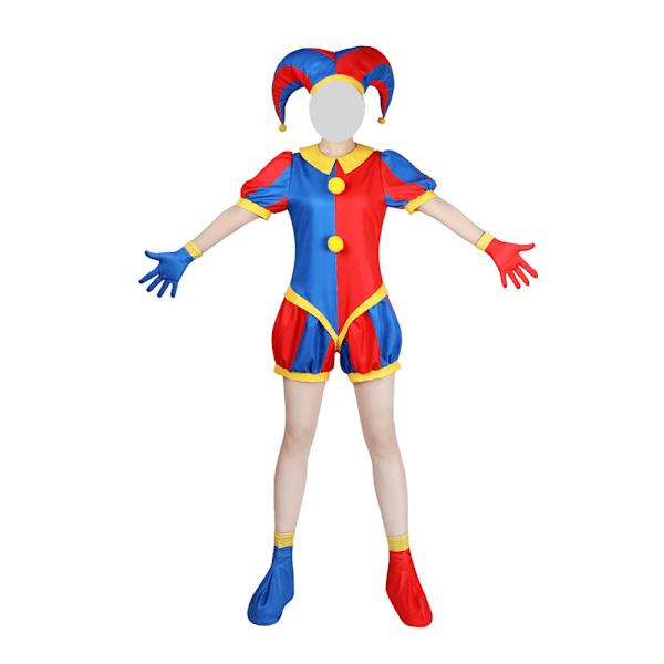 Barn The Amazing Digital Circus Pomni Cosplay Kostym Uniform Jumpsuit Bodysuit Jax for adults XS