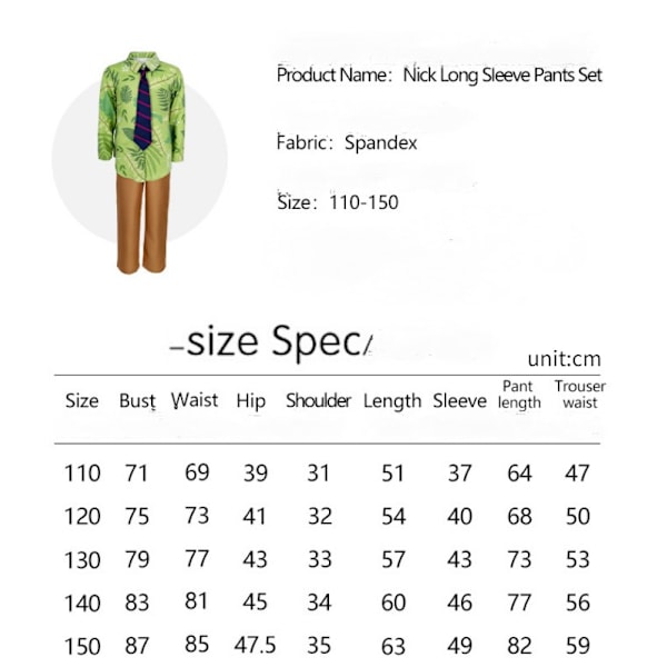 Zootopia Kanin Polis Judy Hopps Cosplay Anime Kostym Uniform Halloweenfest Nick long pants 120cm