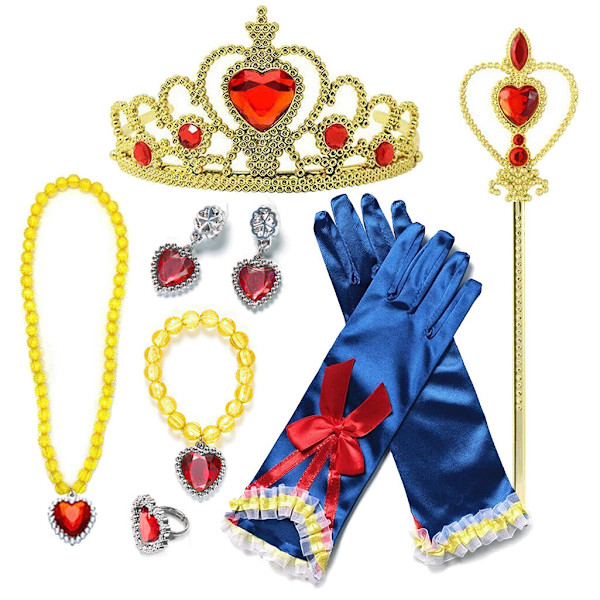 Snövit Klassisk Kostym Flickor Karneval Rollspel Prinsessklänning Cosplay Barn Only Wig One Size