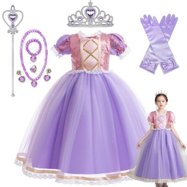Flickor Rapunzel Sofia Prinsessa Tutu Klänning Barn Sagokostym Cosplay Party Only Braid1 One Size