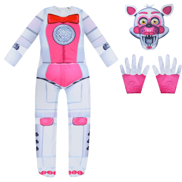 Barn Vuxna Five Nights at Freddy's FNAF Jumpsuit Kostym Party Cosplay Kläder #C 140cm