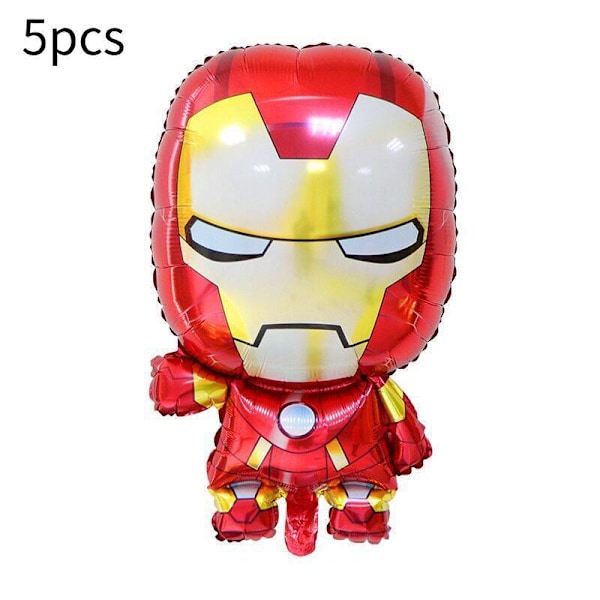 Iron Man Cosplay Kostym Jumpsuit Avengers Barn Maskerad Superhjälte Outfit Set 5pcs Balloons