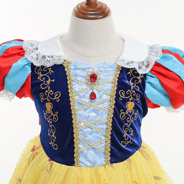 Världsboksdagen Flickor Cosplay Snövit Prinsessklänning Kostym Karnevalsdräkt Only Wig One Size