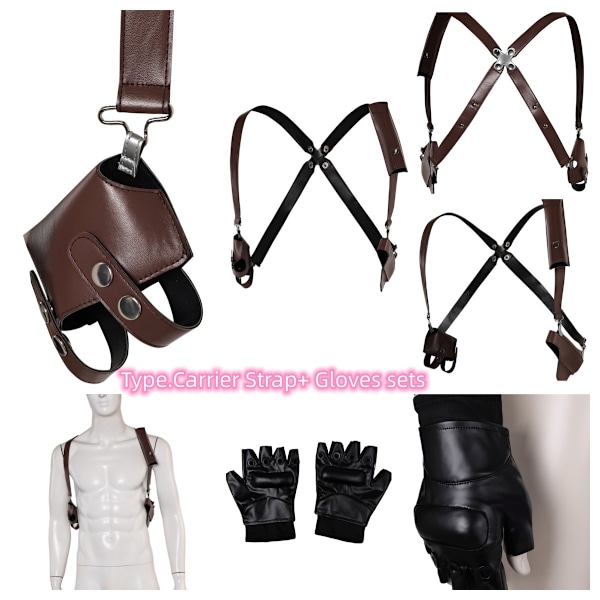 Resident Evil 4 Remake Leon Scott Kennedy cosplay Bärrem Hölster+Handskar Only Gloves One Size
