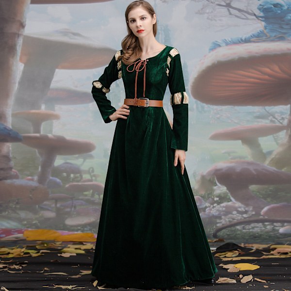 Film Modig Merida Prinsessdräkt Vuxen Klänning Filmdräkt Cosplay Maskeradfest Only Wig One Size