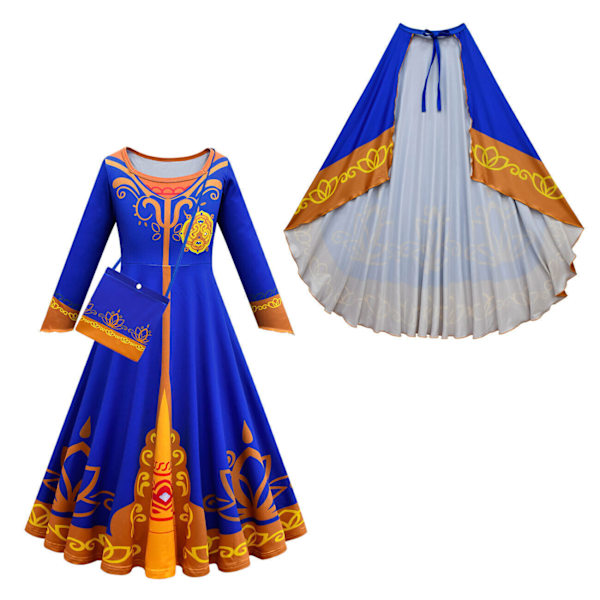 Mira Royal Detective Flickklänning Festlig Prinsesskostym Cosplay Barnklänning #81010 Dress+Cloak 110/3-4 Years