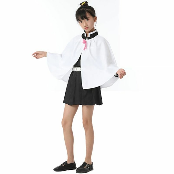Demon Slayer Cosplay Kostym Barn Flickor Pojkar Kimetsu No Yaiba Nez o Kläder Red XS