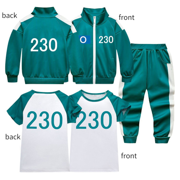 Barn Pojkar Flickor Överlevnadsspel Cosplay Uniform Tröjor Långärmade Toppar Jacka Blue #333 coat + printed T+ pants 150cm