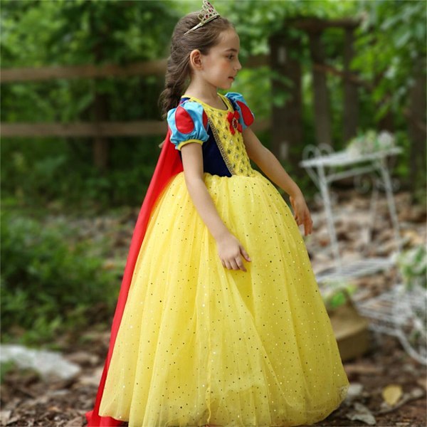 Snövit Utklädningsklänning Prinsessa Cosplay Barn Flickor Fest Kostym Outfit Bal Only Dress 9-10 Years(150cm)