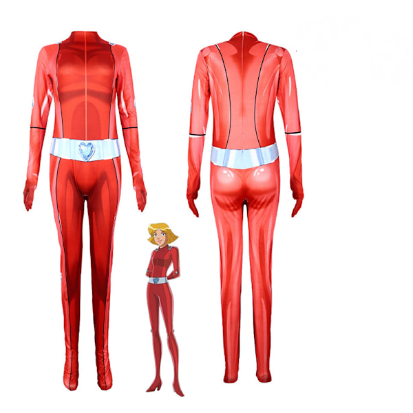 Anime Totally Spies Cosplay Kostym Clover Ewing Samantha Simpson Alexandra Zent red 130