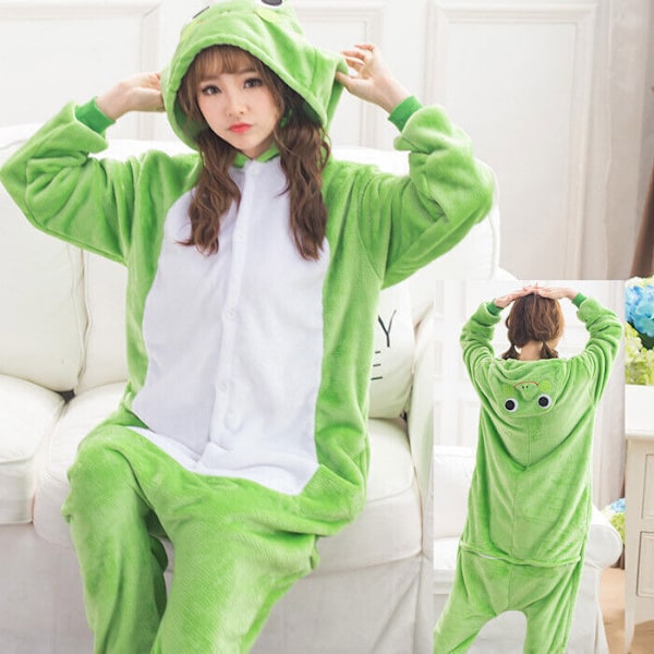 Vuxen/Barn Grön Groda Kigurumi Pyjamas Anime Cosplay Kostym Pyjamas Sovkläder 2 A pair of socks One Size