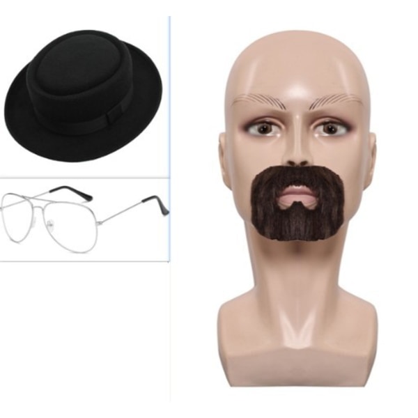 Anime Breaking Bad Walter Hattar / Glasögon/Skägg Cosplay Halloween Rollspelsrekvisita Only Beards One Size