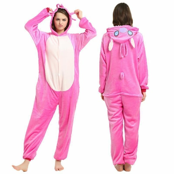 Blå Stitch Tecknad Djur Pyjamas Sovkläder Party Cosplay Kostym Barn/Vuxen Pink Stitch Kids 105