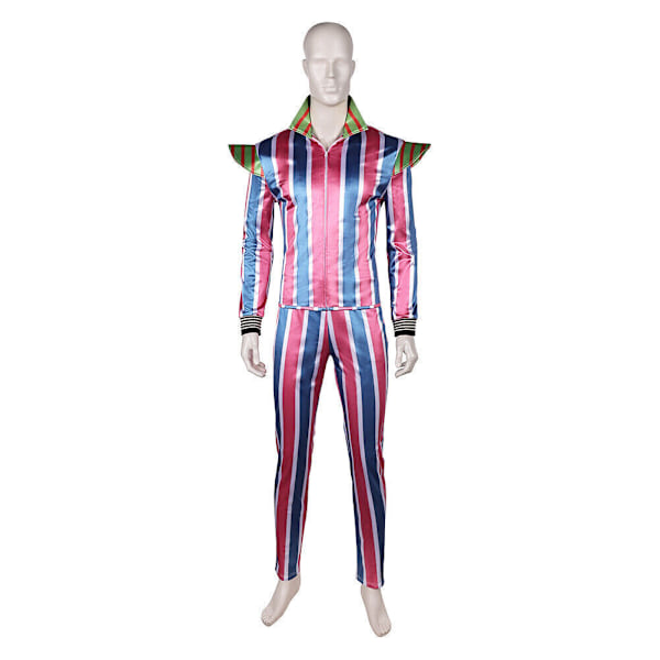 David Bowie: Ziggy Stardust Cosplay Retro 70-tals Mode Randig Jacka+Byxor Set Men M