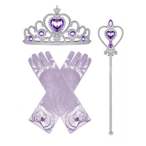 Lilla Sjöjungfrun Ariel Prinsessdräkt Barn Utklädnad Flickor Cosplay Födelsedagsfest Only Accessories 3pcs One Size