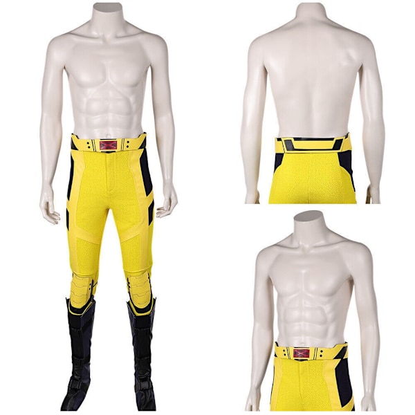 Deadpool 3 Wolverine Logan Cosplay kostym Gula byxor med knäskydd set Men M