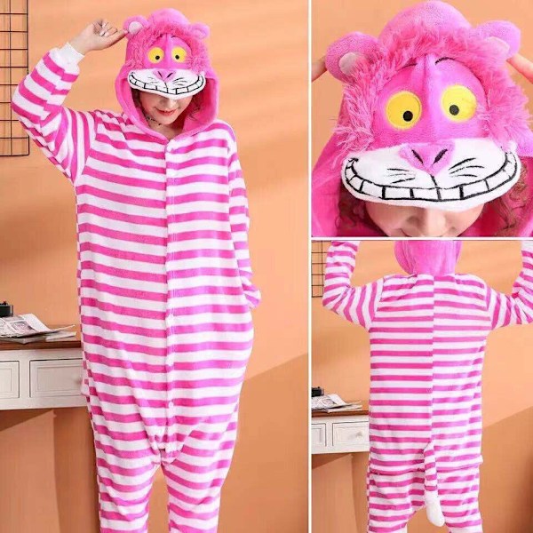 Cheshire Cat Kigurumi Pyjamas Cosplay Kostym Tecknad Sovkläder för Vuxna/Barn A pair of socks
