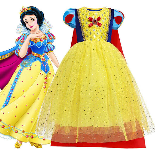 Snövit Utklädningsklänning Prinsessa Cosplay Barn Flickor Fest Kostym Outfit Bal Only Dress 2-3 Years(100cm)
