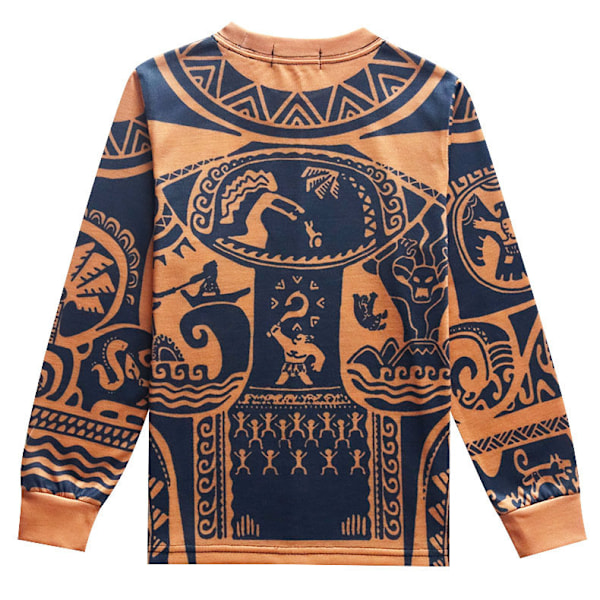 Lös passform pyjamas set för barn pojkar Maui Kostym Outfits Cosplay Pyjamas Sovkläder 140cm