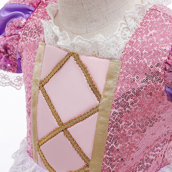 Flickor Rapunzel Sofia Prinsessa Tutu Klänning Barn Sagokostym Cosplay Party Only Braid1 One Size