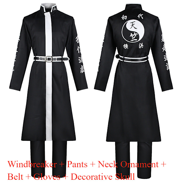 Demon Slayer Cosplay Kostym Barn Flickor Pojkar Kimetsu No Yaiba Nez o Kläder Black XS