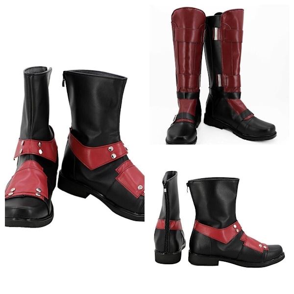 Deadpool 3 Wade Winston Cosplay PU Långa/Korta skor Stövlar Kostymtillbehör Cropped boots 11.125inc(US12 EUR46)