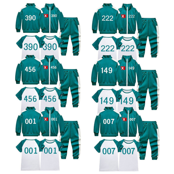 Barn Pojkar Flickor Överlevnadsspel Cosplay Uniform Tröjor Långärmade Toppar Jacka Red X001 coat + printed T+ pants 140cm