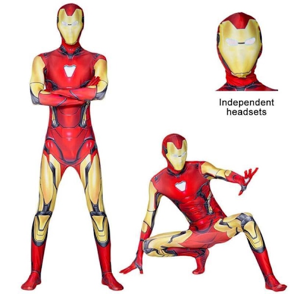 Iron Man Cosplay Kostym Jumpsuit Avengers Barn Maskerad Superhjälte Outfit Set 5pcs Balloons