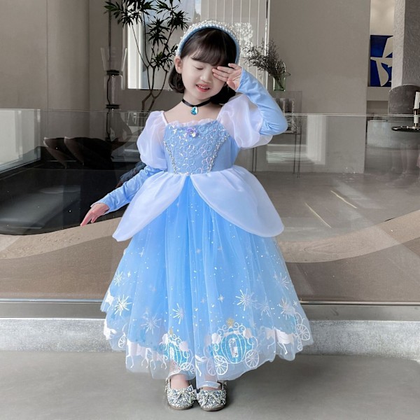 Flickor Prinsessklänning Cosplay Askungen Prinsessdräkt Maskeradklänning Jul Only Accessories 3pcs One Size