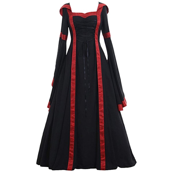 Dam Renaissance Medeltida Gotisk Häxa Kostym Maskerad Cosplay Halloween Only Stockings One Size