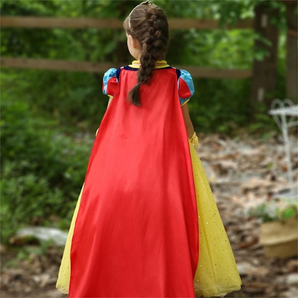 Snövit Utklädningsklänning Prinsessa Cosplay Barn Flickor Fest Kostym Outfit Bal Set C 3-4 Years(110cm)