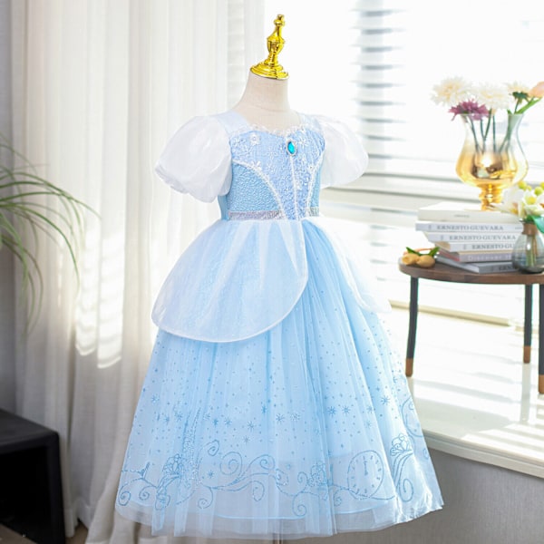 Flickor Barn Askungen Prinsessa Maskerad Party Födelsedag Cosplay Kostym Outfit Dress+Accessories 3-4 Years
