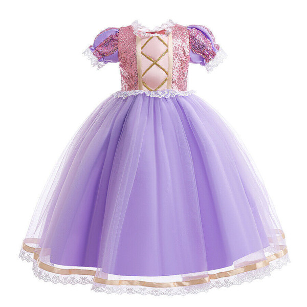 Flickor Rapunzel Sofia Prinsessa Tutu Klänning Barn Sagokostym Cosplay Party Only Braid1 One Size