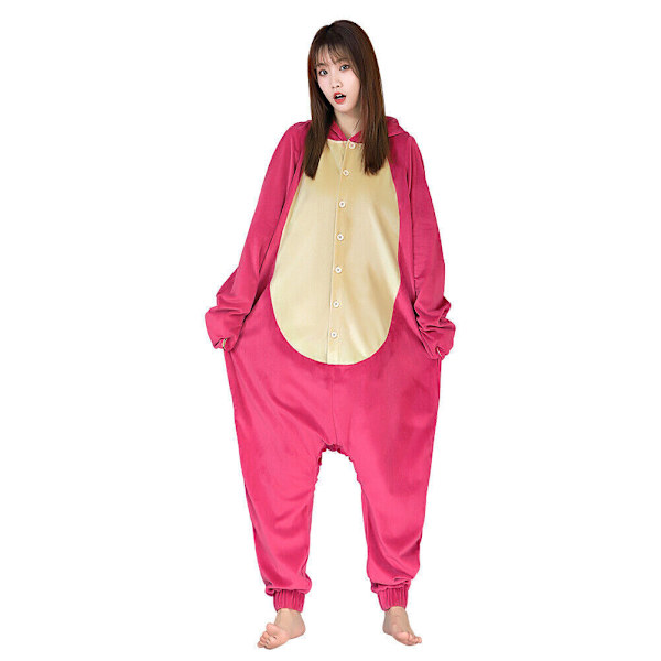 Toy Story 3 - Lotso Jordgubbsbjörn Cosplay Pyjamas Sovkläder Halloween Kostym M