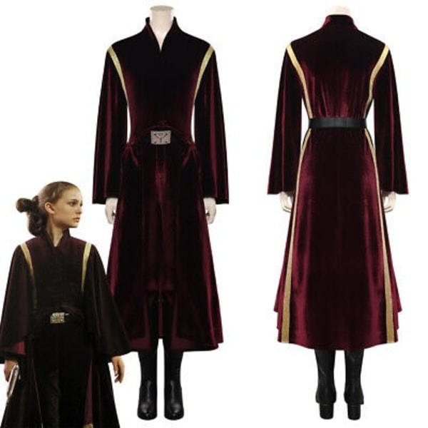 Star Wars Padme Amidala Cosplay Kostym Kläder Halloween Karneval Party Dräkt M