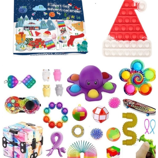Adventskalender 2021 ， Christmas Pop Fidget Toys