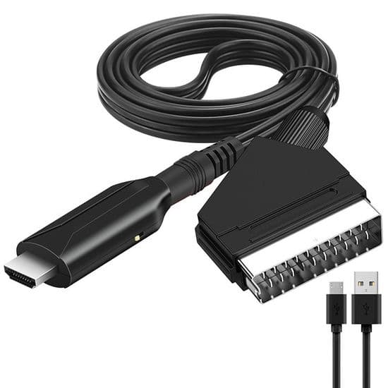 SCART til HDMI-adapter, lyd/video til Sky Blu-Ray STB VHS DVD-afspiller, Xbox PS3