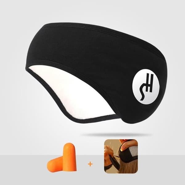 Noise-cancelling earmuffs with earplugs, adjustable sleeping earmuffs, headband, noise-reducing, for sleep, work, study, black