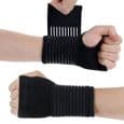 Set med 2 elastiska handledsstöd för sport, för män och kvinnor (svart)