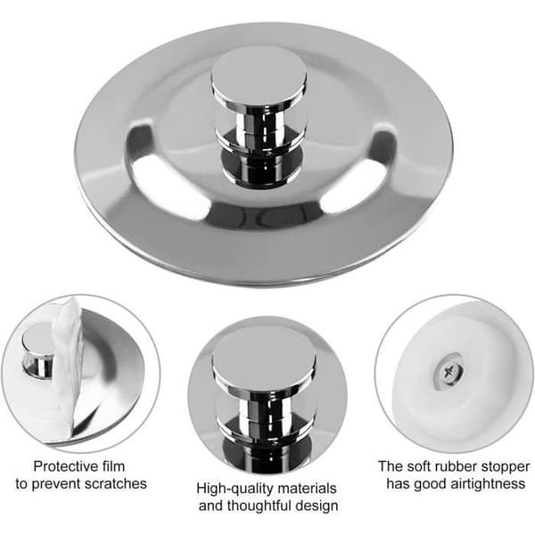 Bottenplugg - 44 mm - Rostfritt stål - Rostfri - Universal för diskho och badkar