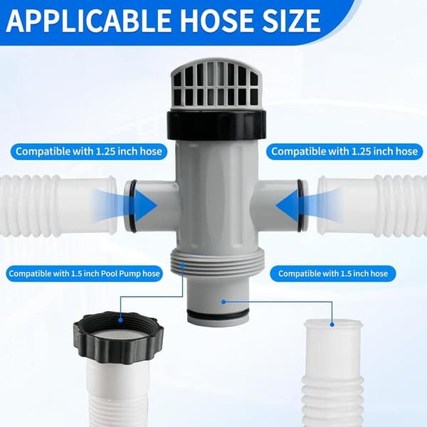 11872 Double Split Hose Plunger Valve Compatible with Intex Replacement Part for Above Ground Pool and Pool Accessories